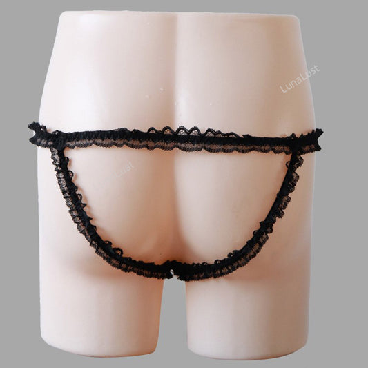 Men's Ruffle Lace G-String Thong