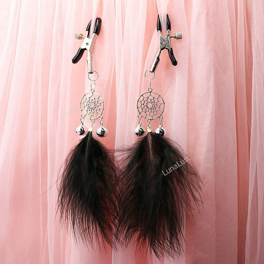 Dreamcatcher Feather Nipple Clamps