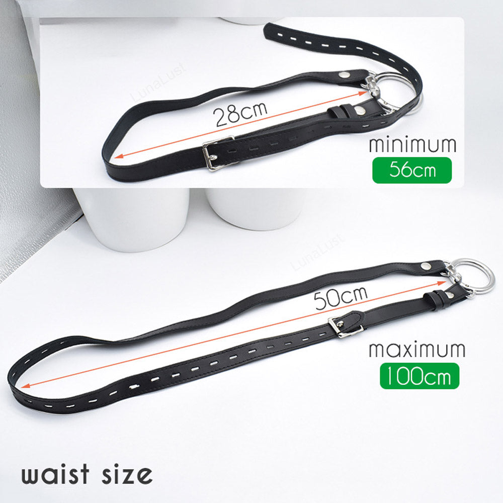 Chastity Lock Accessory – Adjustable PU Leather Waist Belt