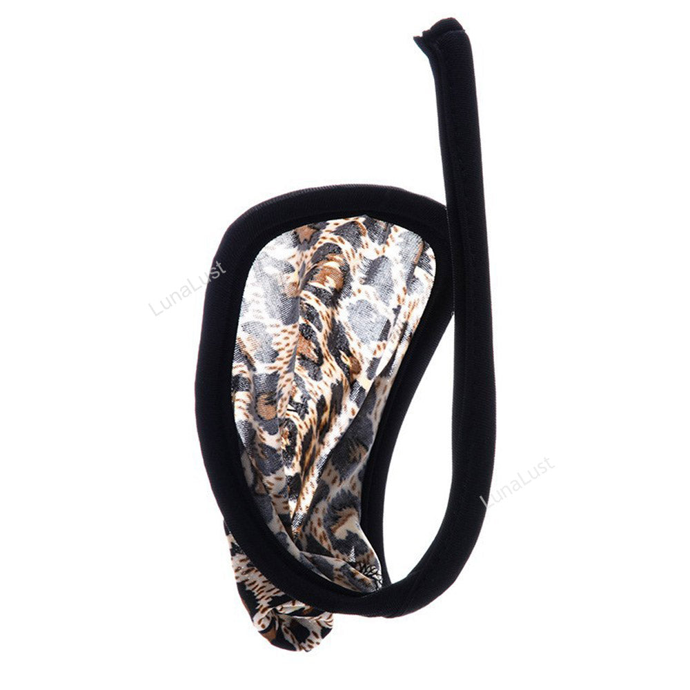 Men's Feather Pom-Pom C-String Thong | Strapless Pouch Underwear