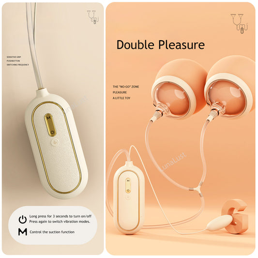 Double Nipple Suction & Egg Vibrator Masturbator