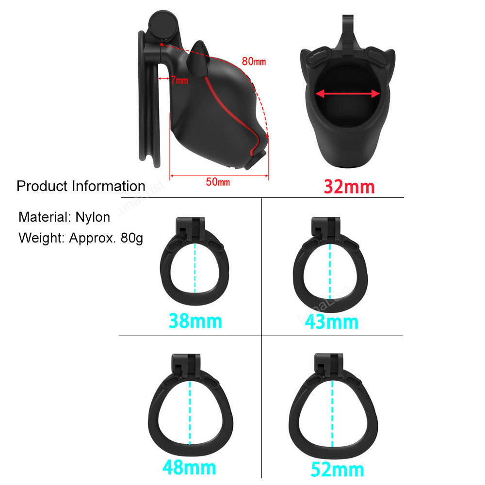 Dog Head Male Chastity Cage