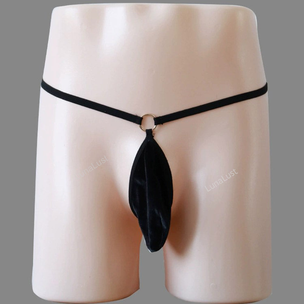 Men's Minimalist Leaf Pouch G-String Thong with O-Ring