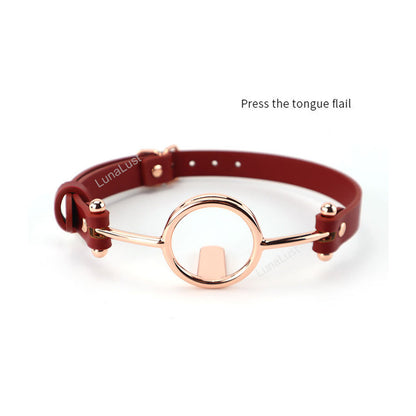O-Ring Open Mouth Gag – PU Leather, Tongue Flail