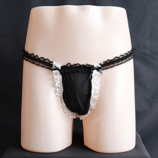Men's Ruffle Lace G-String Thong