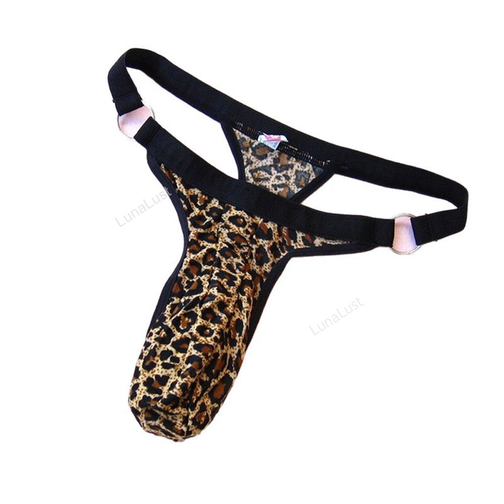 Men's Leopard Print Elephant Trunk Thong