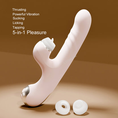 5-in-1 Thrusting Vibrator – G-Spot Vibe with Sucking, Licking & Tapping