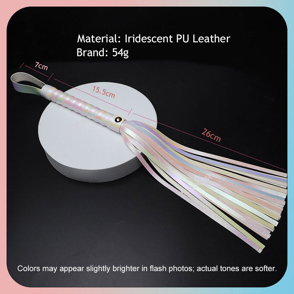 Iridescent PU Leather Flogger Whip