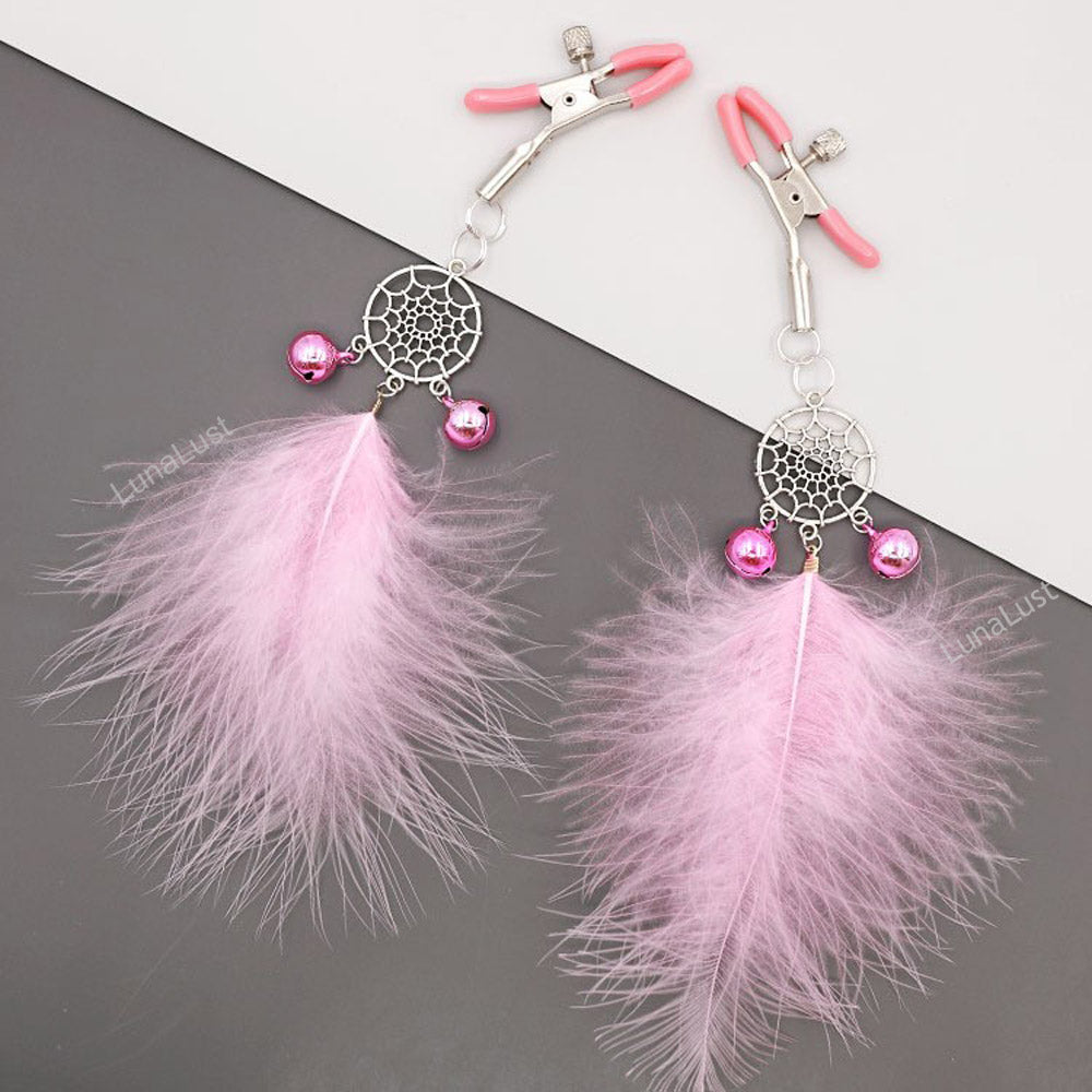 Dreamcatcher Feather Nipple Clamps