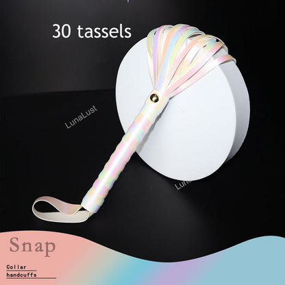 Iridescent PU Leather Flogger Whip