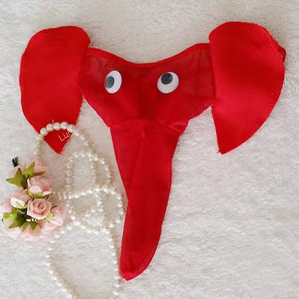 Men's Elephant Nose Novelty G-String | Googly Eyes Pouch Thong