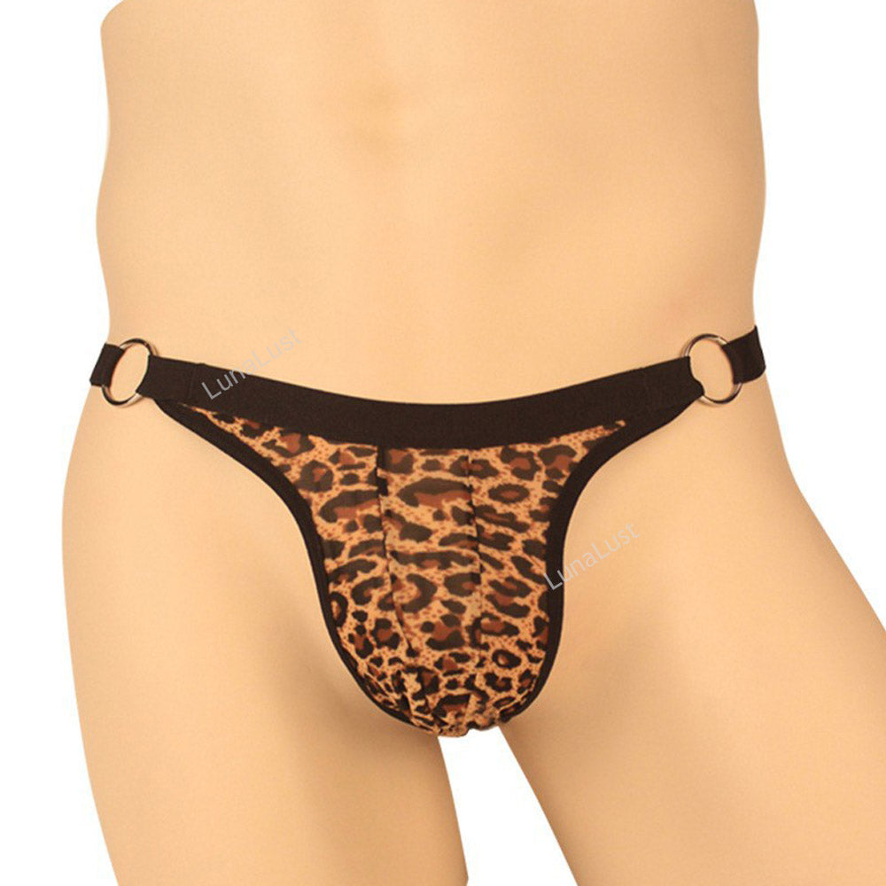 Men's Leopard Print Elephant Trunk Thong