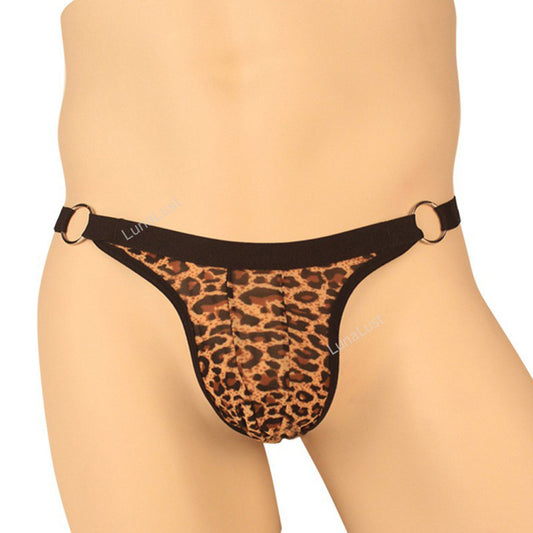 Men's Leopard Print Elephant Trunk Thong