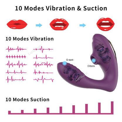 Dual Stimulation G-Spot Vibrator & Clitoral Suction