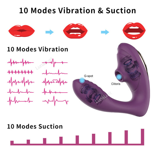Dual Stimulation G-Spot Vibrator & Clitoral Suction