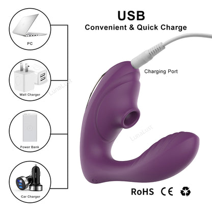 Dual Stimulation G-Spot Vibrator & Clitoral Suction