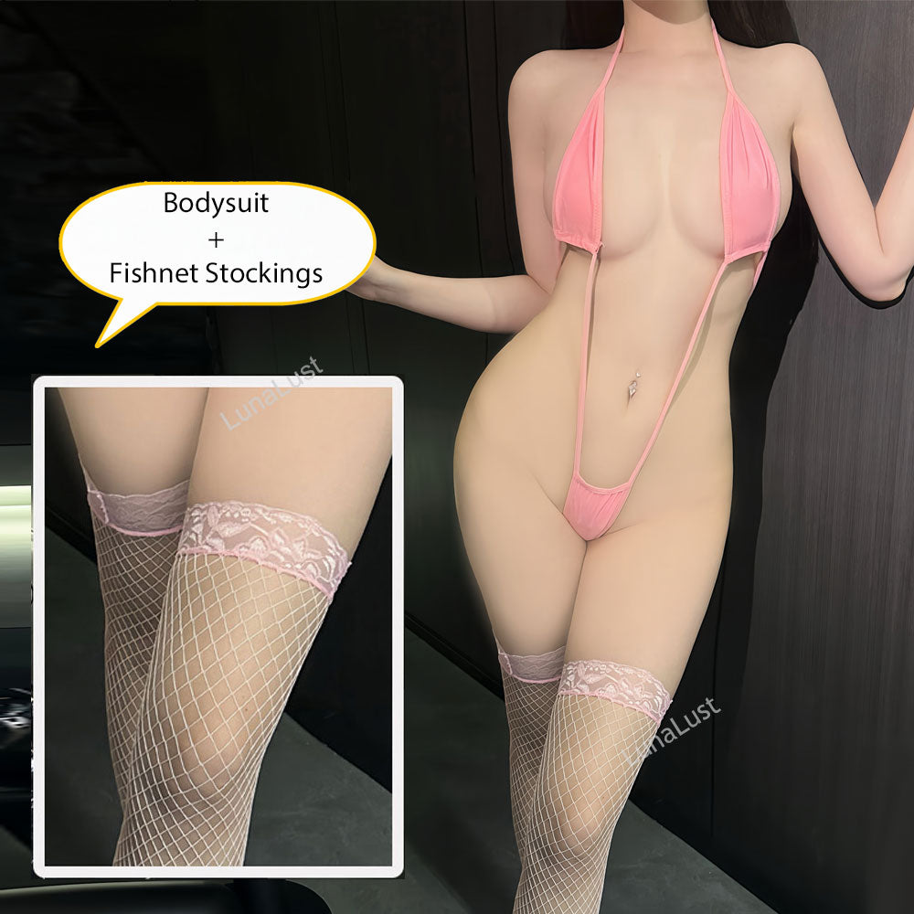 Sexy Adjustable Tie Erotic Bodysuit Bikini