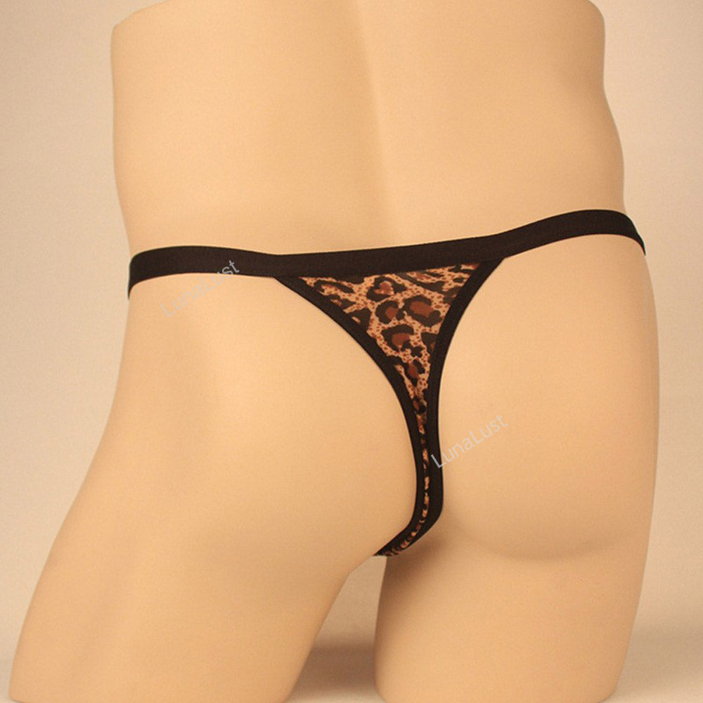 Men's Leopard Print Elephant Trunk Thong