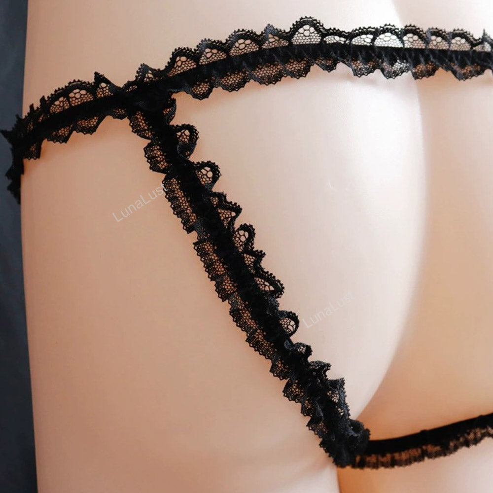 Men's Ruffle Lace G-String Thong