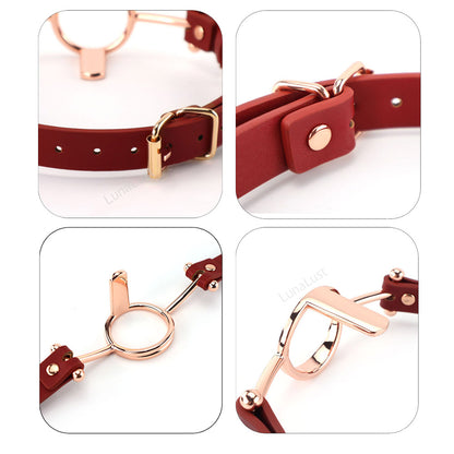 O-Ring Open Mouth Gag – PU Leather, Tongue Flail