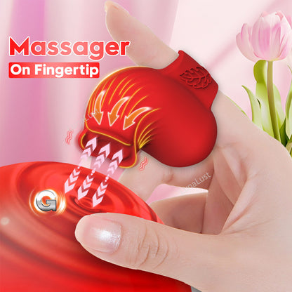 Rose Fingertip Vibrator – 10-Mode Clitoral Stimulator