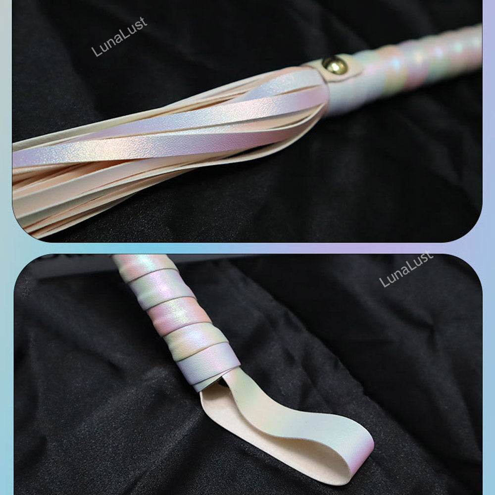Iridescent PU Leather Flogger Whip