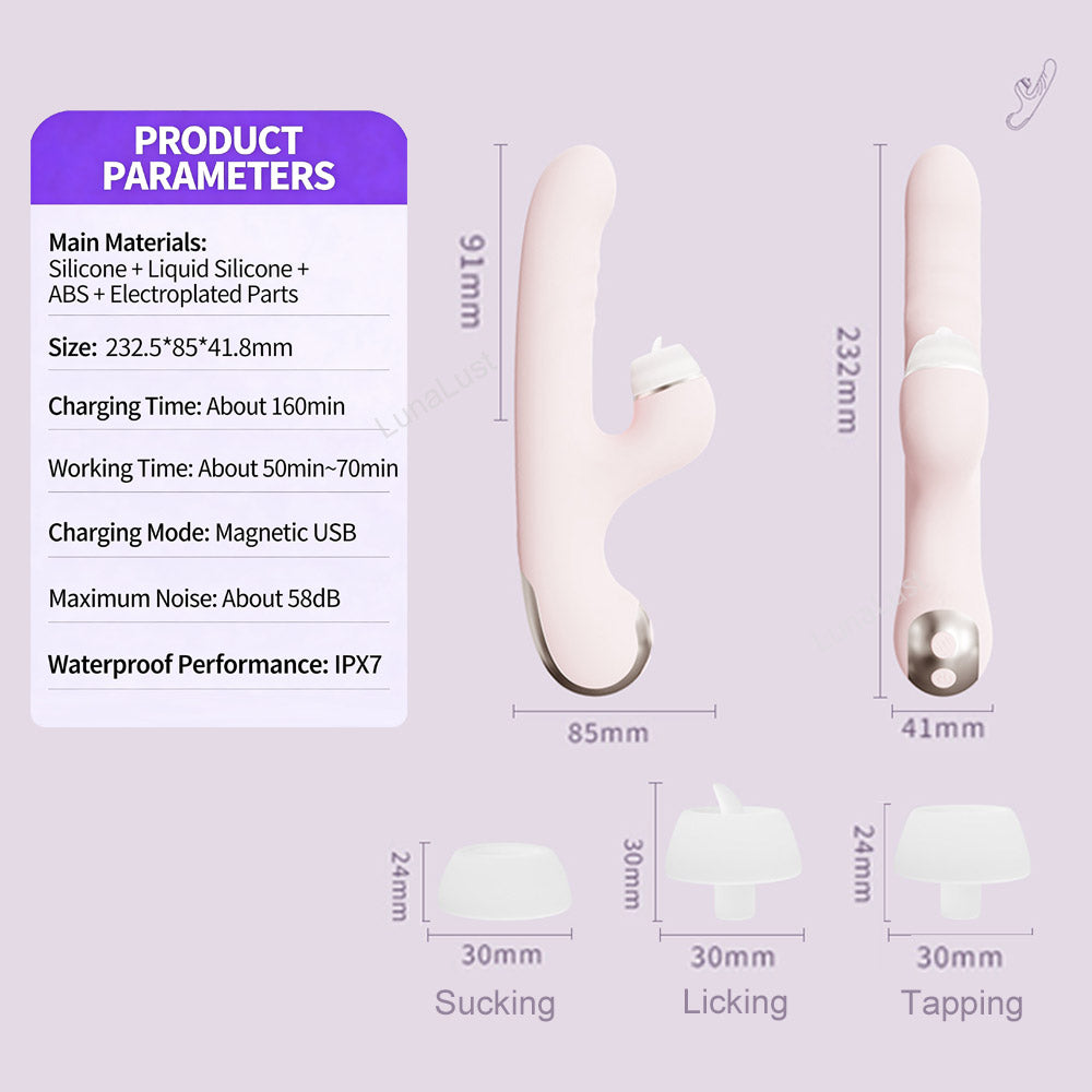 5-in-1 Thrusting Vibrator – G-Spot Vibe with Sucking, Licking & Tapping