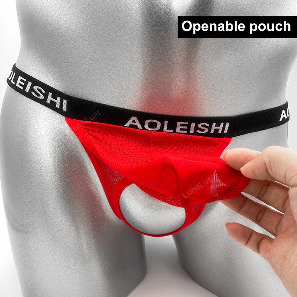 Men's Open Pouch Mesh G-String Jockstrap