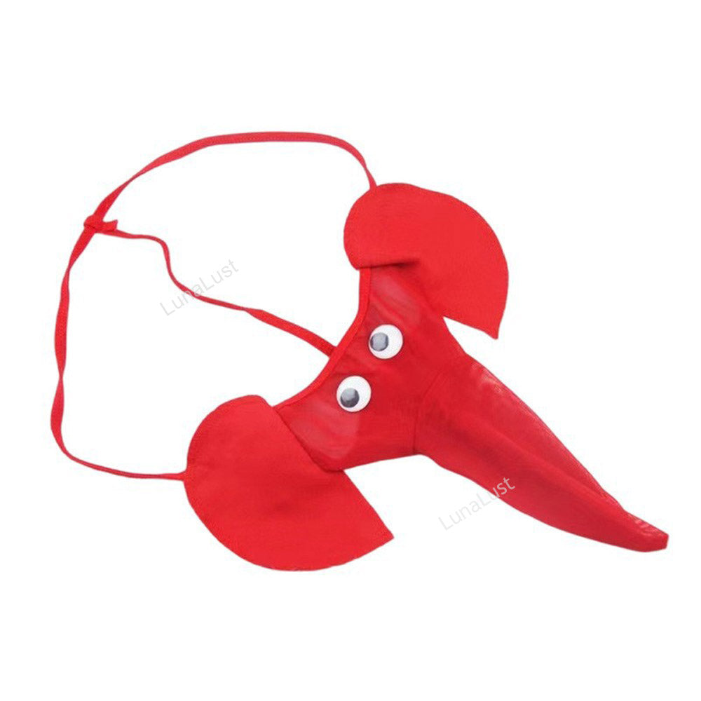 Men's Elephant Nose Novelty G-String | Googly Eyes Pouch Thong