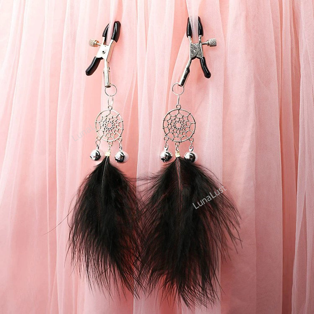 Dreamcatcher Feather Nipple Clamps
