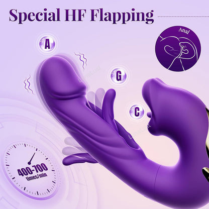 3-in-1 Vibrator – HF Flapping, G-Spot & Clitoral Stimulation