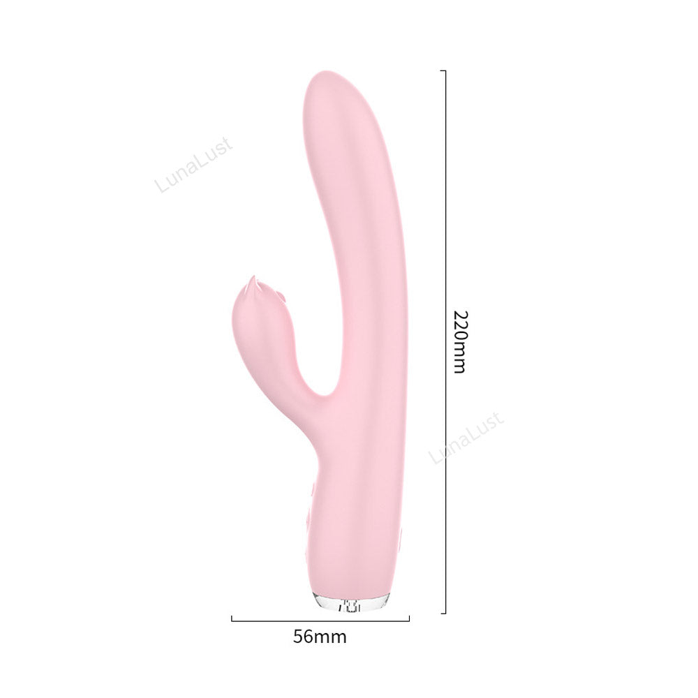 Dual Rabbit Vibrator with Heating & Thrusting