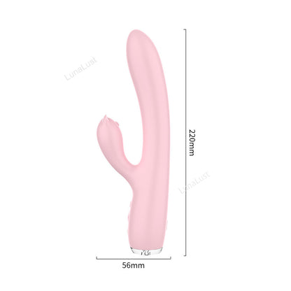 Dual Rabbit Vibrator with Heating & Thrusting