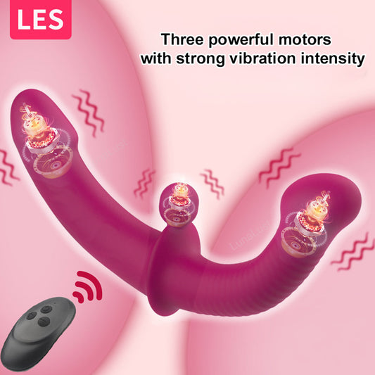 Double Penetration Vibrator – 3 Independent Motors, G-Spot & C-Spot & H-Spot