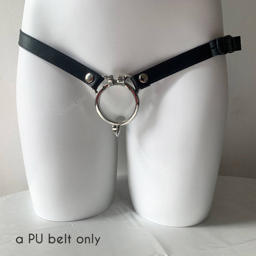 Chastity Lock Accessory – Adjustable PU Leather Waist Belt