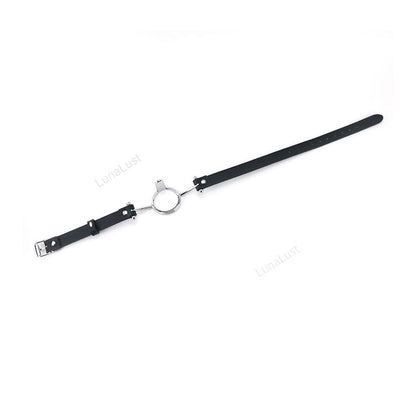 O-Ring Open Mouth Gag – PU Leather, Tongue Flail