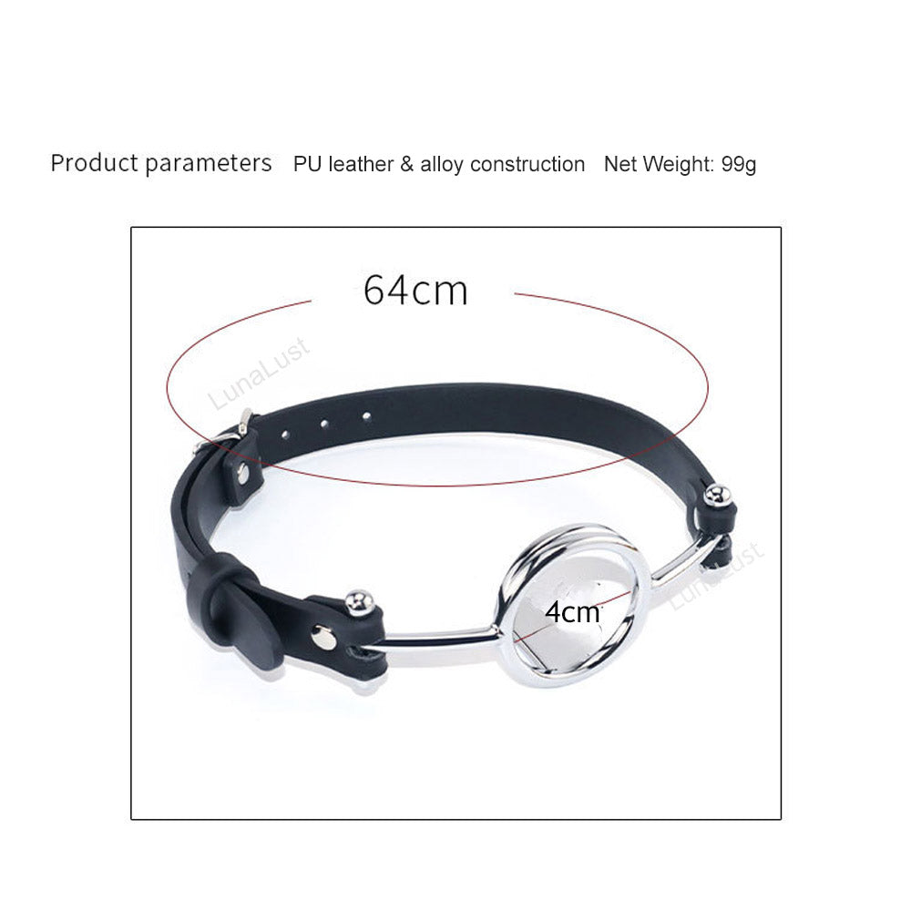 O-Ring Open Mouth Gag – PU Leather, Tongue Flail