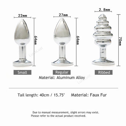 Fox Tail Plug | Metal Butt Plug with Fluffy Tail