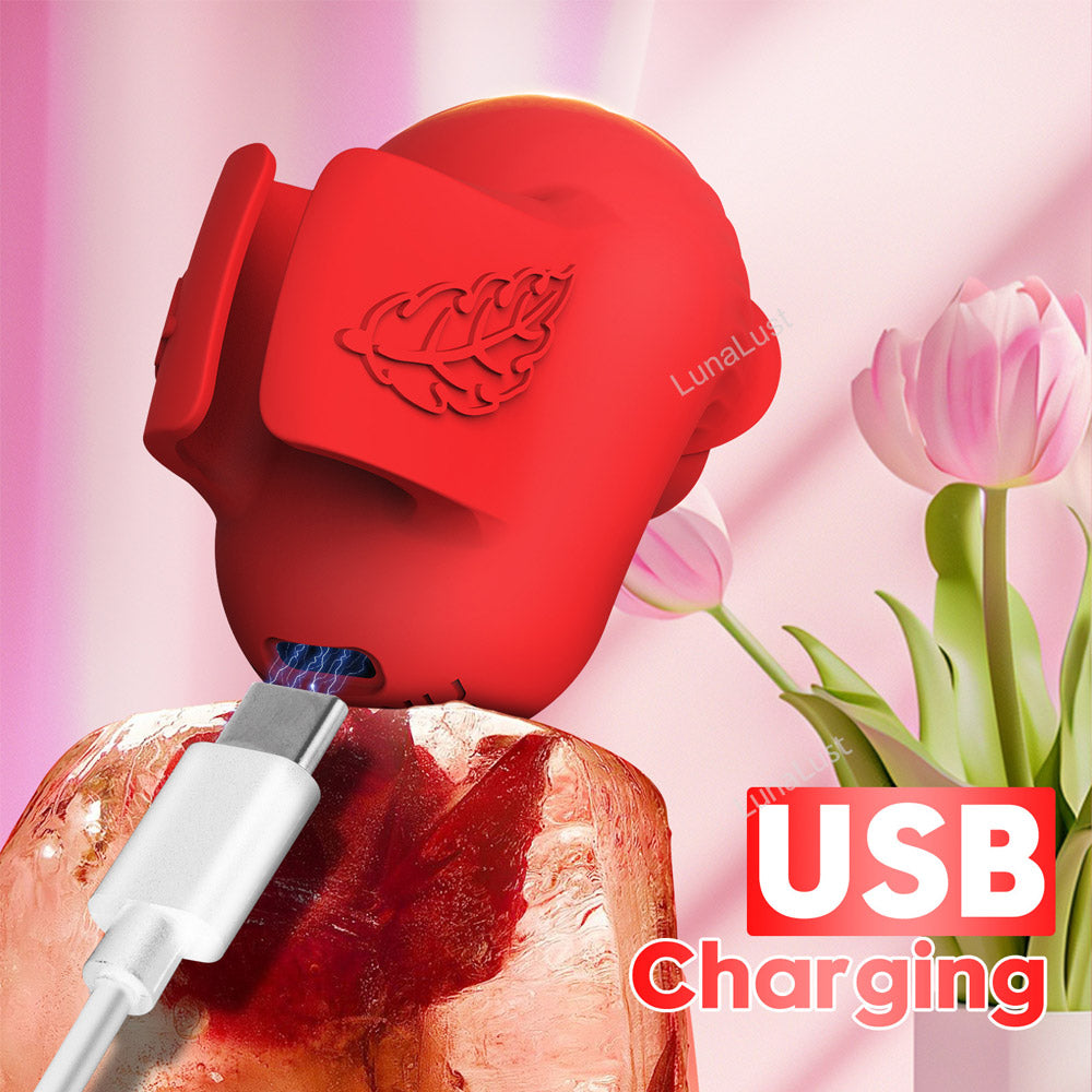Rose Fingertip Vibrator – 10-Mode Clitoral Stimulator
