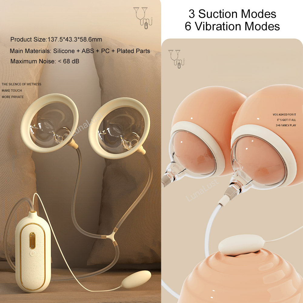 Double Nipple Suction & Egg Vibrator Masturbator