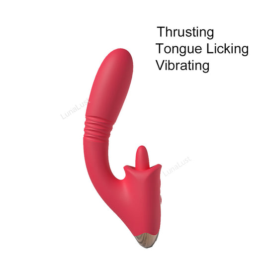 Thrusting Tongue Licking G-Spot Vibrator