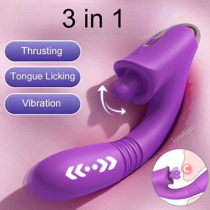 Thrusting Tongue Licking G-Spot Vibrator