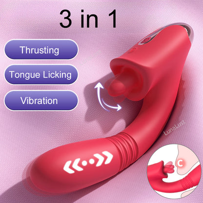 Thrusting Tongue Licking G-Spot Vibrator