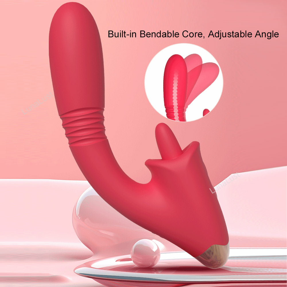 Thrusting Tongue Licking G-Spot Vibrator