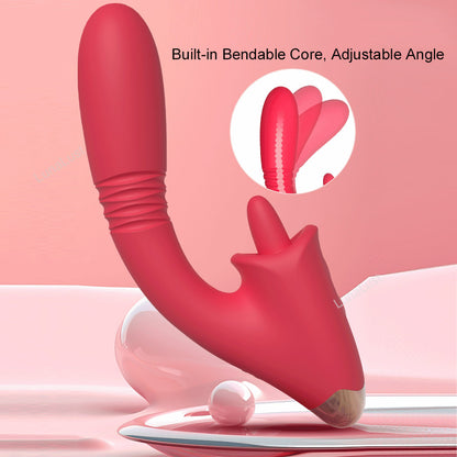 Thrusting Tongue Licking G-Spot Vibrator