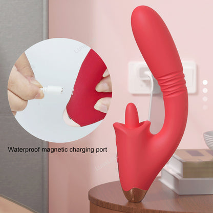 Thrusting Tongue Licking G-Spot Vibrator