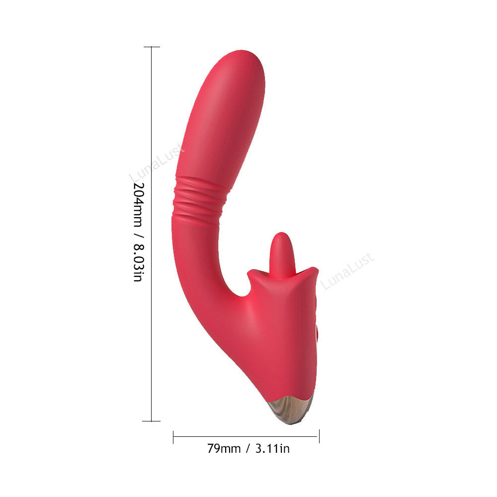 Thrusting Tongue Licking G-Spot Vibrator