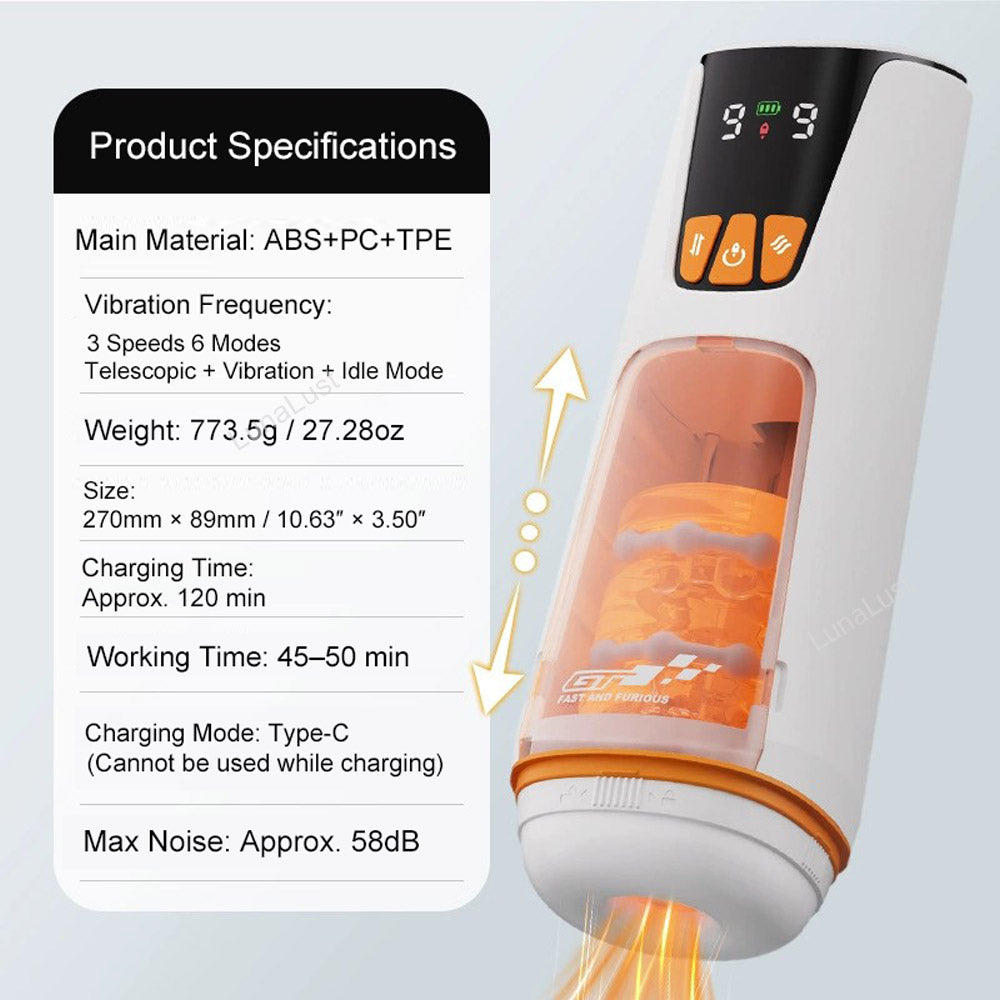 Telescopic & Vibrating Male Masturbator 