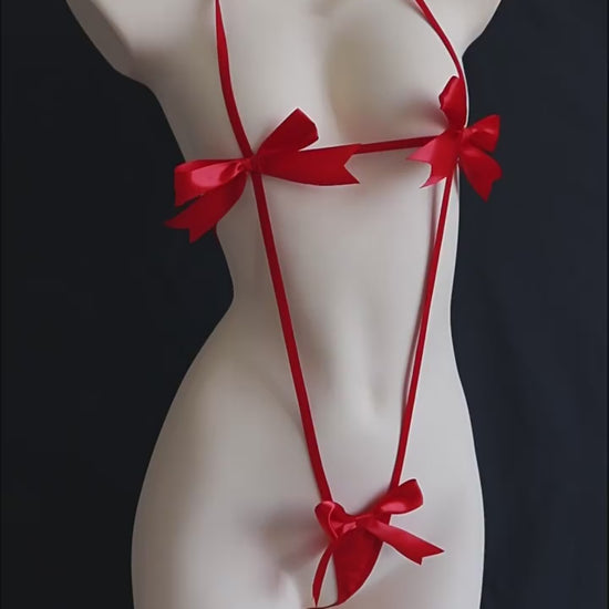 Lingerie Bodysuit with Bow Tie Bikini