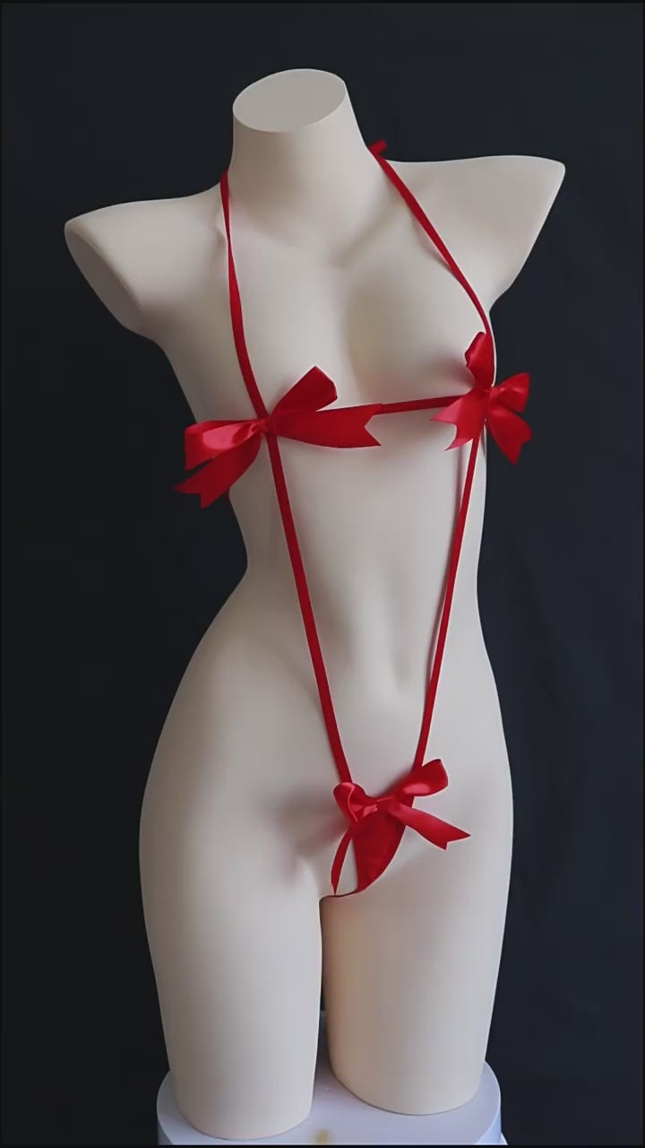 Lingerie Bodysuit with Bow Tie Bikini